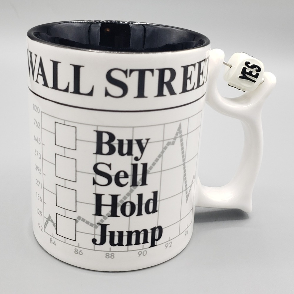 Dept 56 Spinners Wall Street Decision Making Mug Buy/Sell/Trade Yes/ No